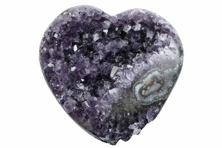 Purple Amethyst and Agate Heart - Uruguay #383315
